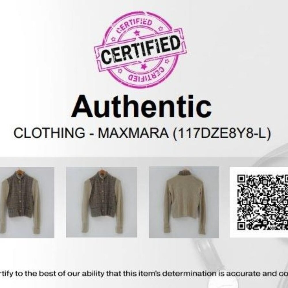 Max Mara Women's Beige Brown Long Sleeve Cardigan Sweater Size Small w/COA - Picture 5 of 5